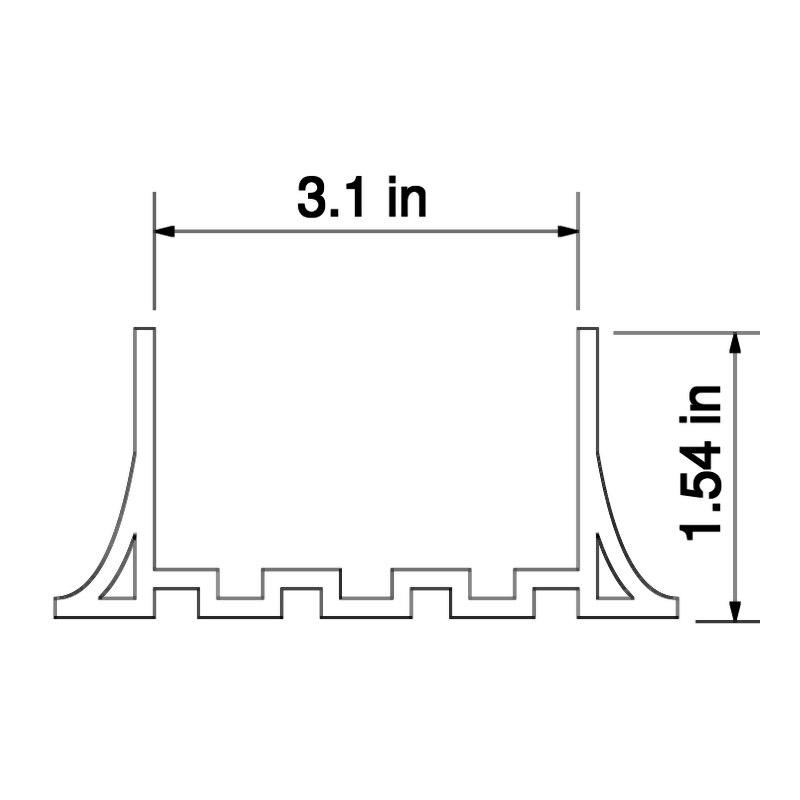 Drawing of the CoR Channel 80 by Panelmart, for insulated panels 3.1 in thick, 1.54 in high