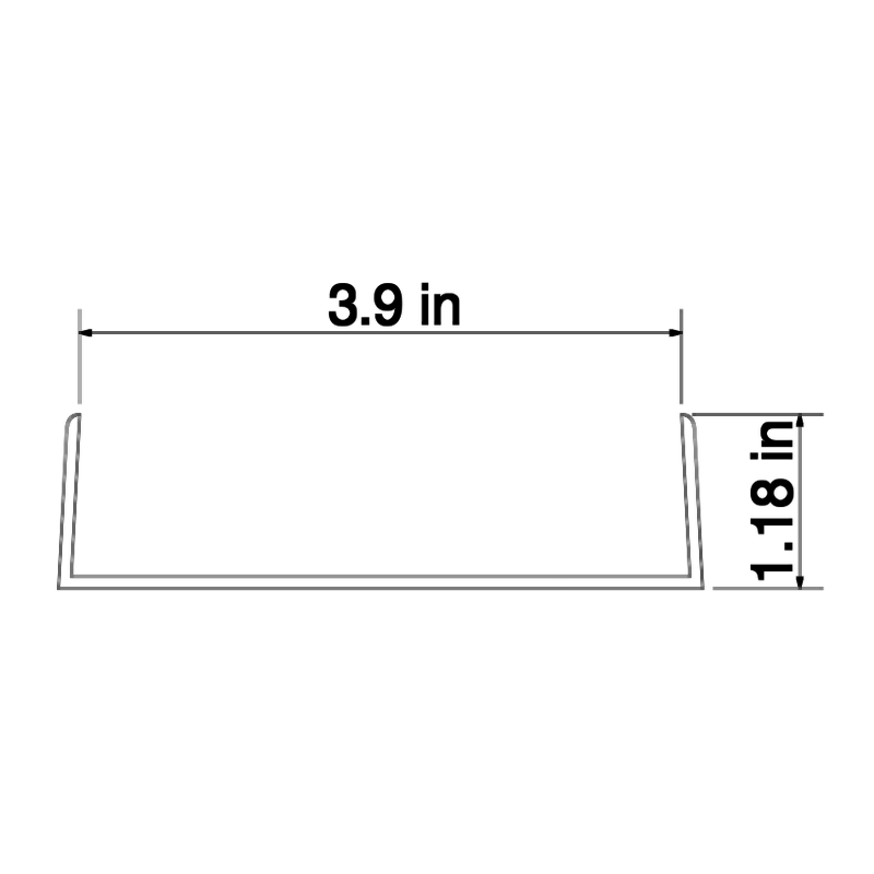 Drawing of the CoR Channel Eco 100 by Panelmart, for insulated panels 3.9 in thick, 1.18 in high